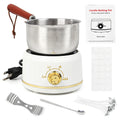 Deexun Wax Melting Pot Electric Wax Melter for Candle Making,Candle Making Kit for Beginners,Wax Warmer Candle Melter with Stepless Heat Control,Candle Wicks,Wick Holders,Stirring Spoon
