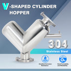 2L Lab Shear V Type Dry Powder Mixer, Mixing Machine for Powder, 304 Stainless Steel Blender Blending Machine
