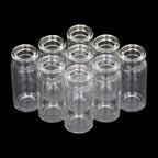 3-20 ml Flip Off Glass Vials-Glass Headspace Vials with Plastic-Aluminum Flip Caps and Rubber Injection Stoppers, 100 Pack, 20mm Flat Bottom Lab Vial