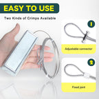 2 Pcs 2.2 lb Zinc Sacrificial Anode for Boat Lift Systems and Saltwater Pool, 10 ft 316 Stainless Steel Cable, Hanging Protection Zinc Anode for Dock, Including Crimps for Easy Installation