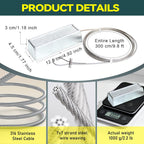 2 Pcs 2.2 lb Zinc Sacrificial Anode for Boat Lift Systems and Saltwater Pool, 10 ft 316 Stainless Steel Cable, Hanging Protection Zinc Anode for Dock, Including Crimps for Easy Installation